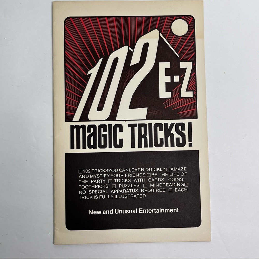 102 ez magic tricks new and unusual nteertainment 1976‎ booklet ephemera